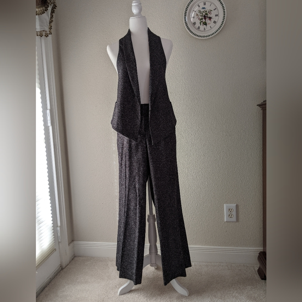 CAbI wide leg pant suit with vest